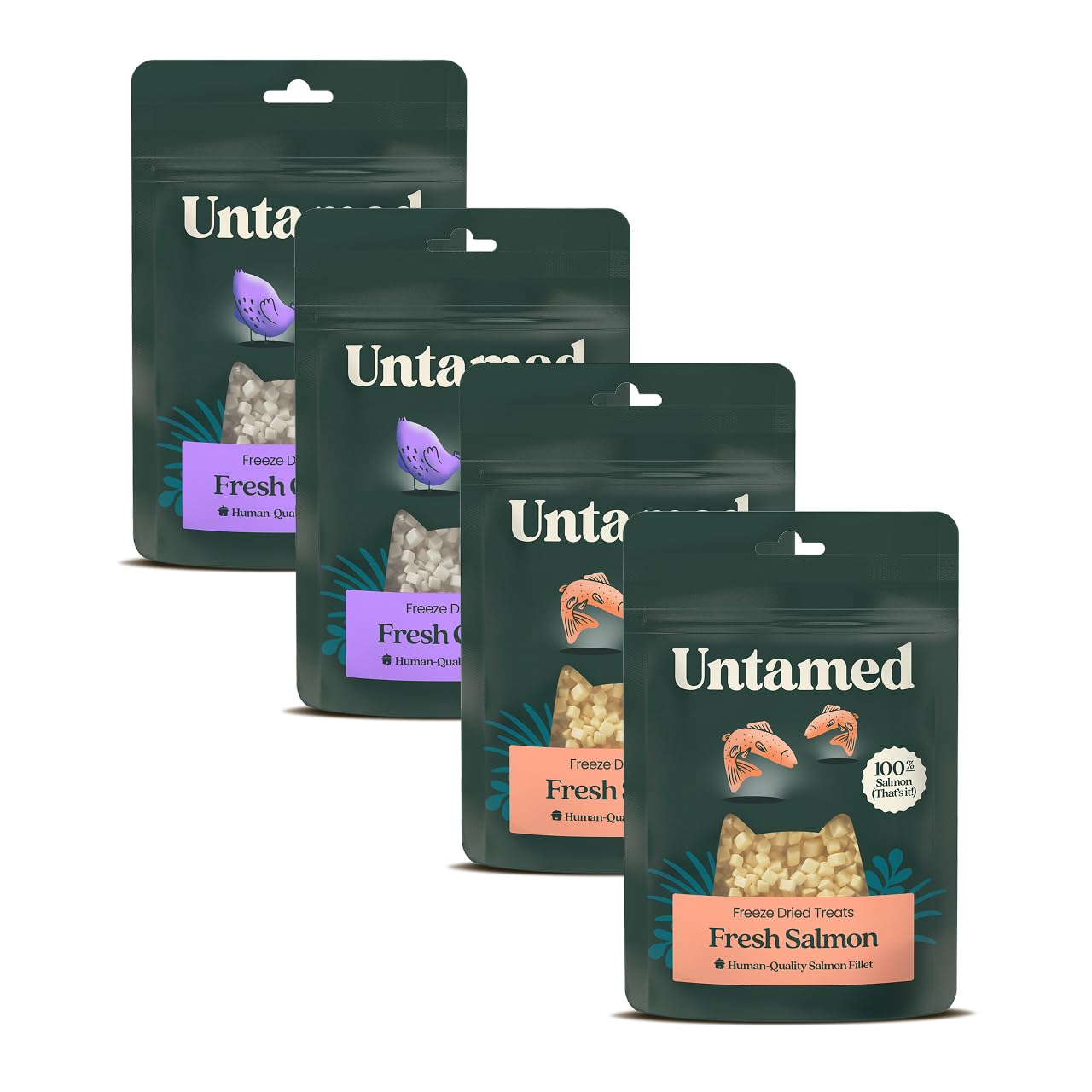 Untamed Freeze-Dried Cat Treats Variety 140g, Chicken & Salmon