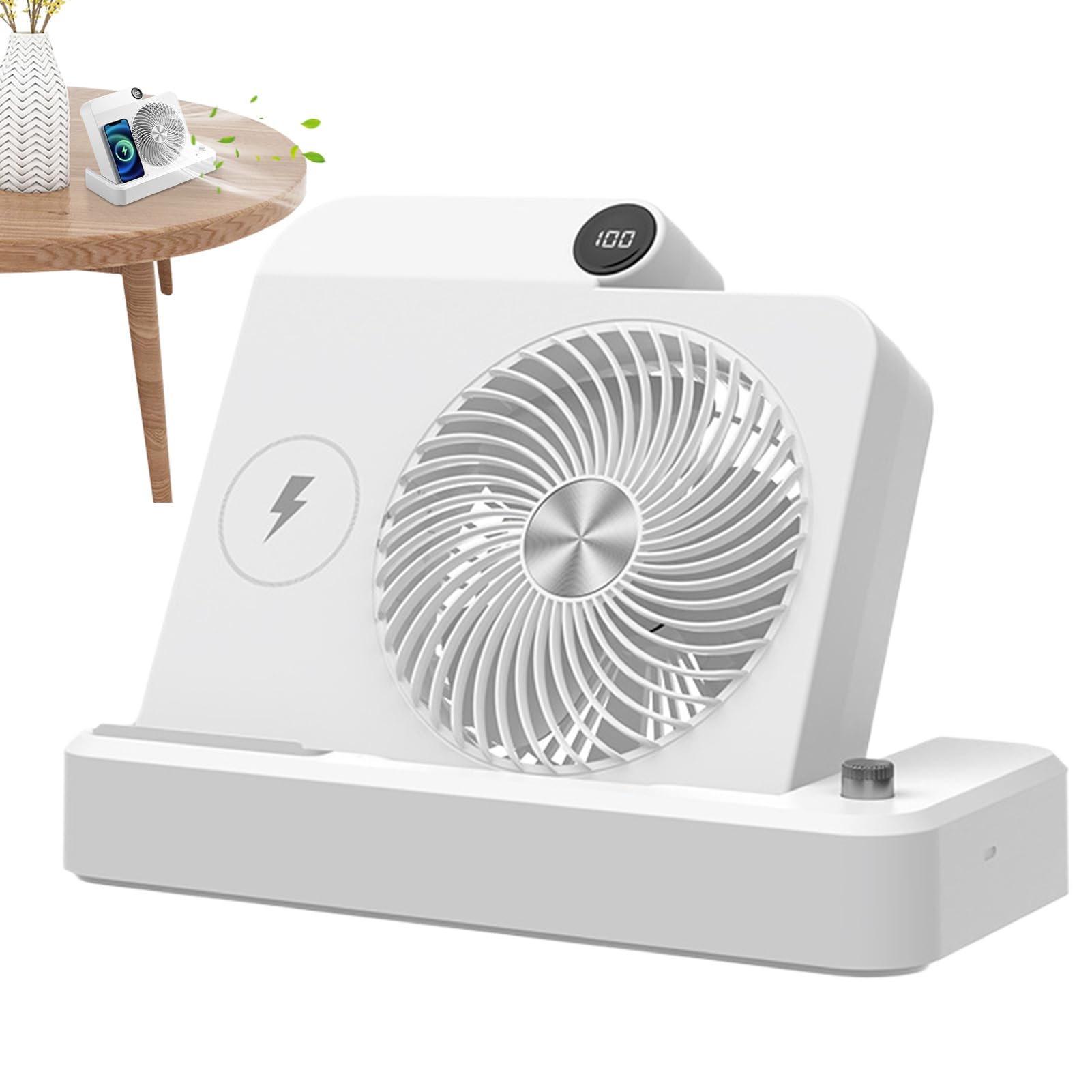 Ventilateur de bureau avec affichage numérique et refroidissement de camping