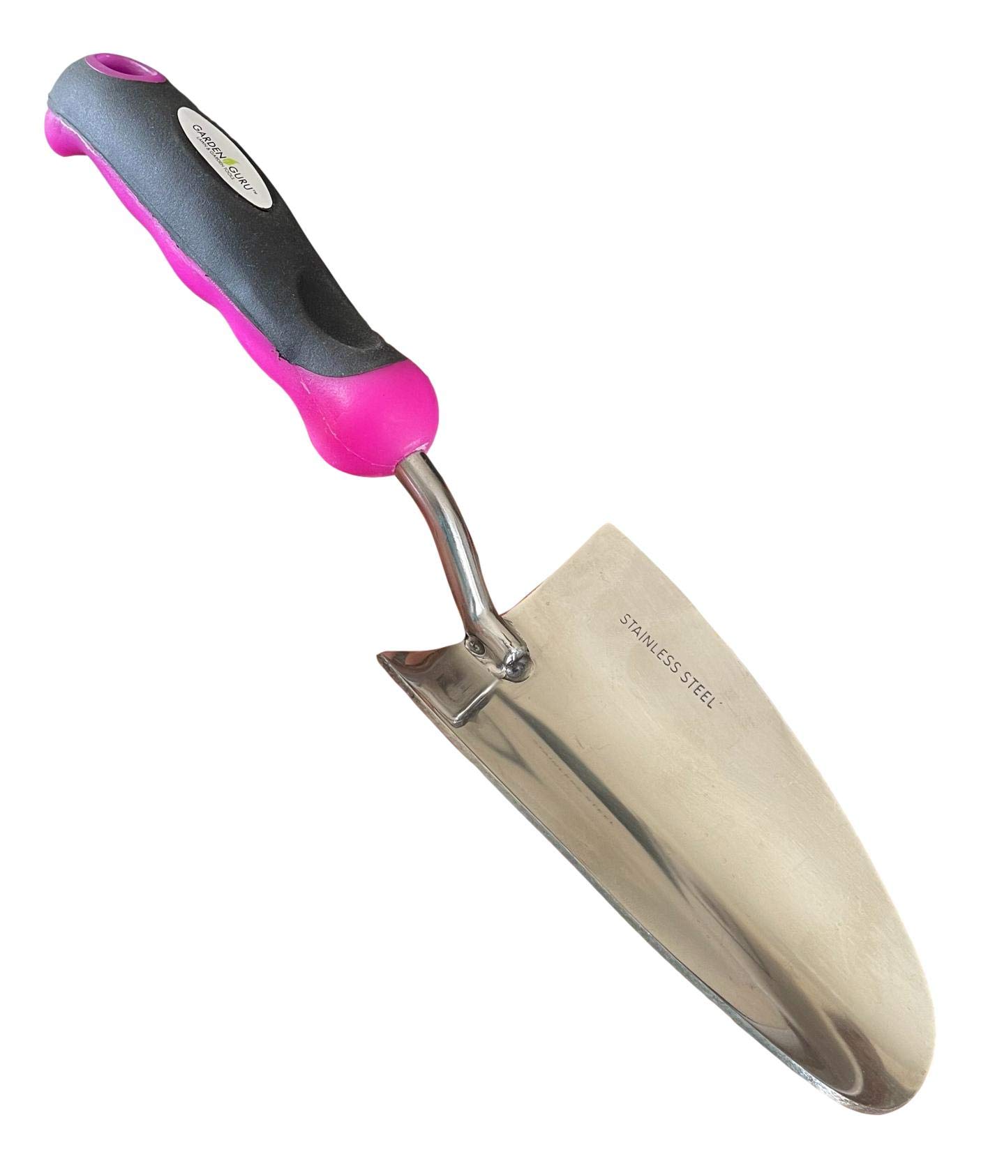 Garden Guru Lawn & Garden ToolsSuper Strong Trowel Hand Shovel - Stainless Steel - Rust Resistant - Ergonomic Grip - Perfect for ing, Weeding, Transplanting and Digging in Beds (Pink)