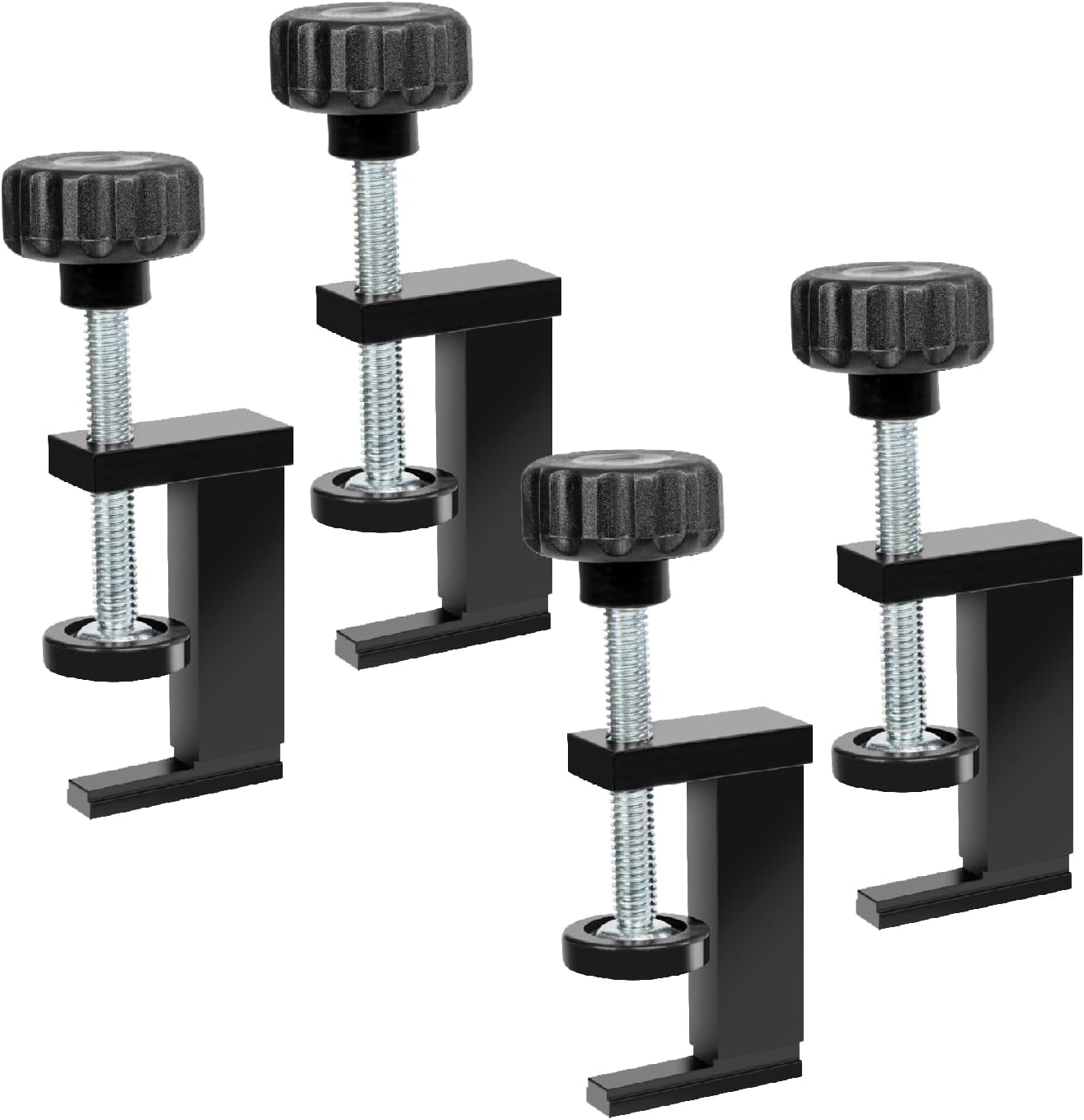 POWERTEC T Track Clamp - Accepts 1/4" & 5/16" T Bolts, Hold Down Clamp for Track Saw Guide Rail, 4PK (71439-P2)