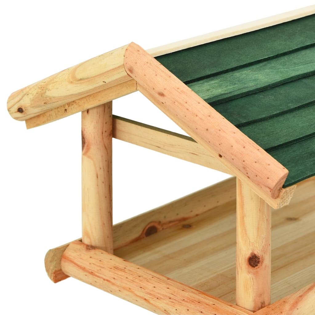 Vogelhäuschen mit Ständer aus massivem Tannenholz 37x28x100 cm Vogel Futterhaus mit Plattform Dach für Futterstation im Garten und Balkon