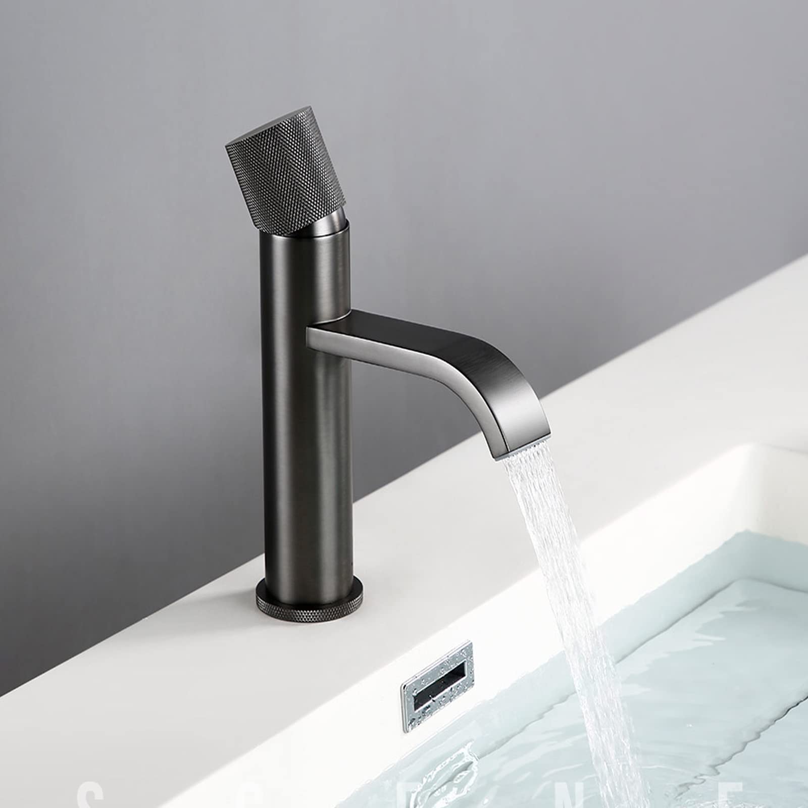 Hcfyauis Black Bathroom Sink, Waterfall Bathroom, Single Handle Solid Brass Basin Lavatory Vessel Sink Vanity With 2 Hoses,