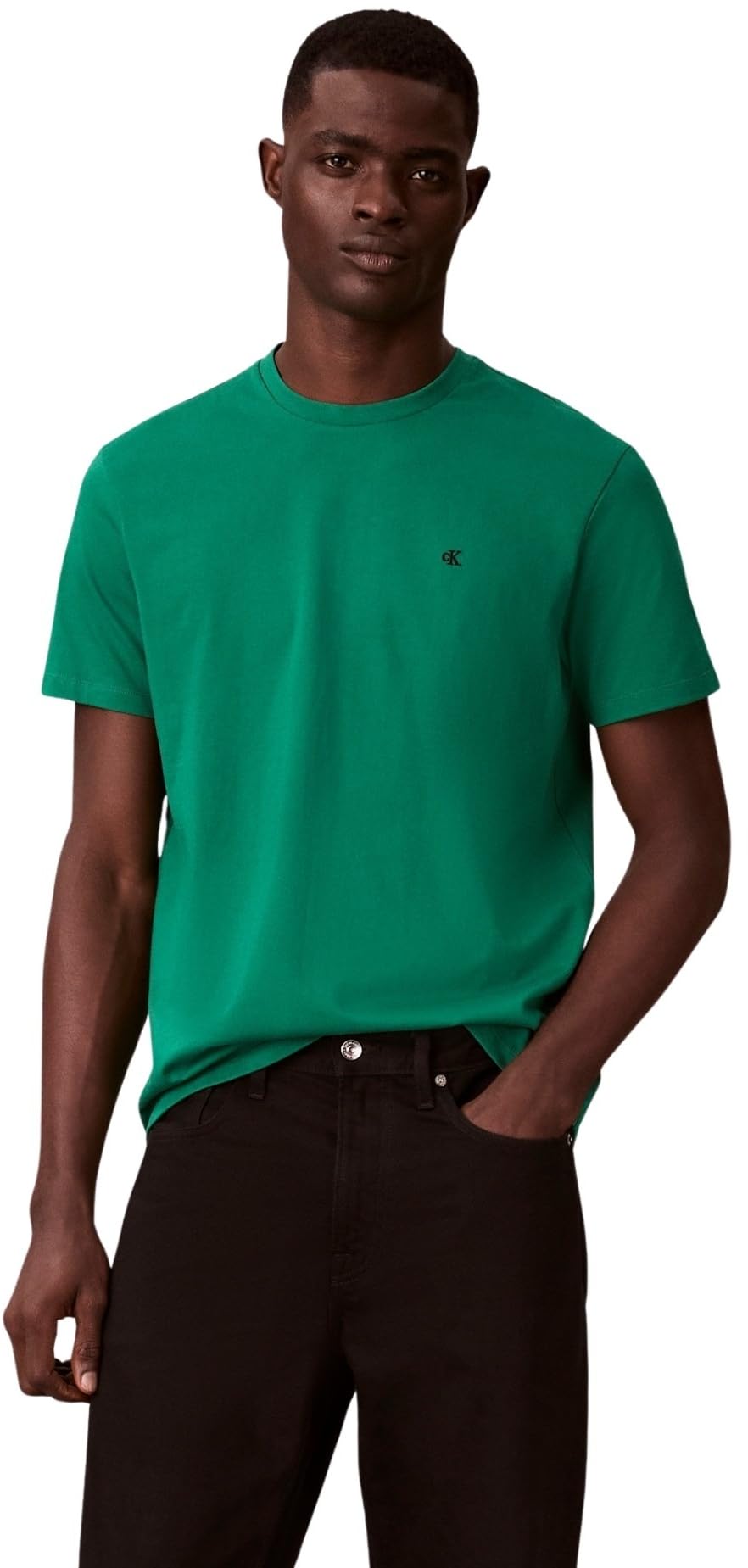 Calvin Klein Men's SS Classic Monogram TEE LV04RD254G Tees, Green (Deco Green), L