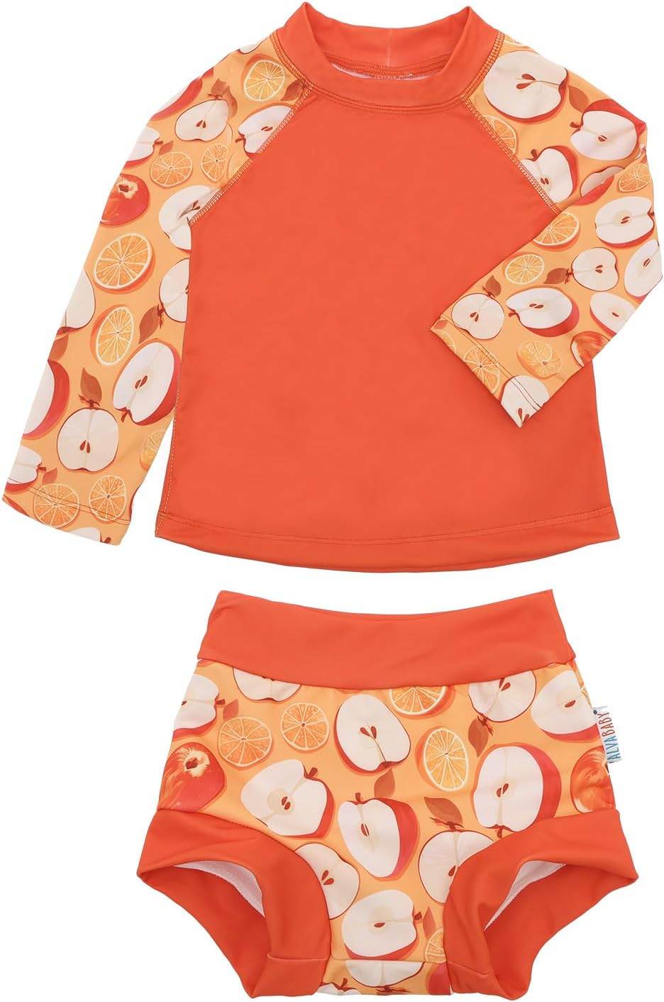 2 Pcs Long Sleeve Rash Guard Swim Diaper Sets, Baby Toddler Swimsuit UPF 50+ Sun Protection for Boy and Girl