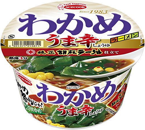 エースコック わかめラーメン うま辛しょうゆ 93g×12個