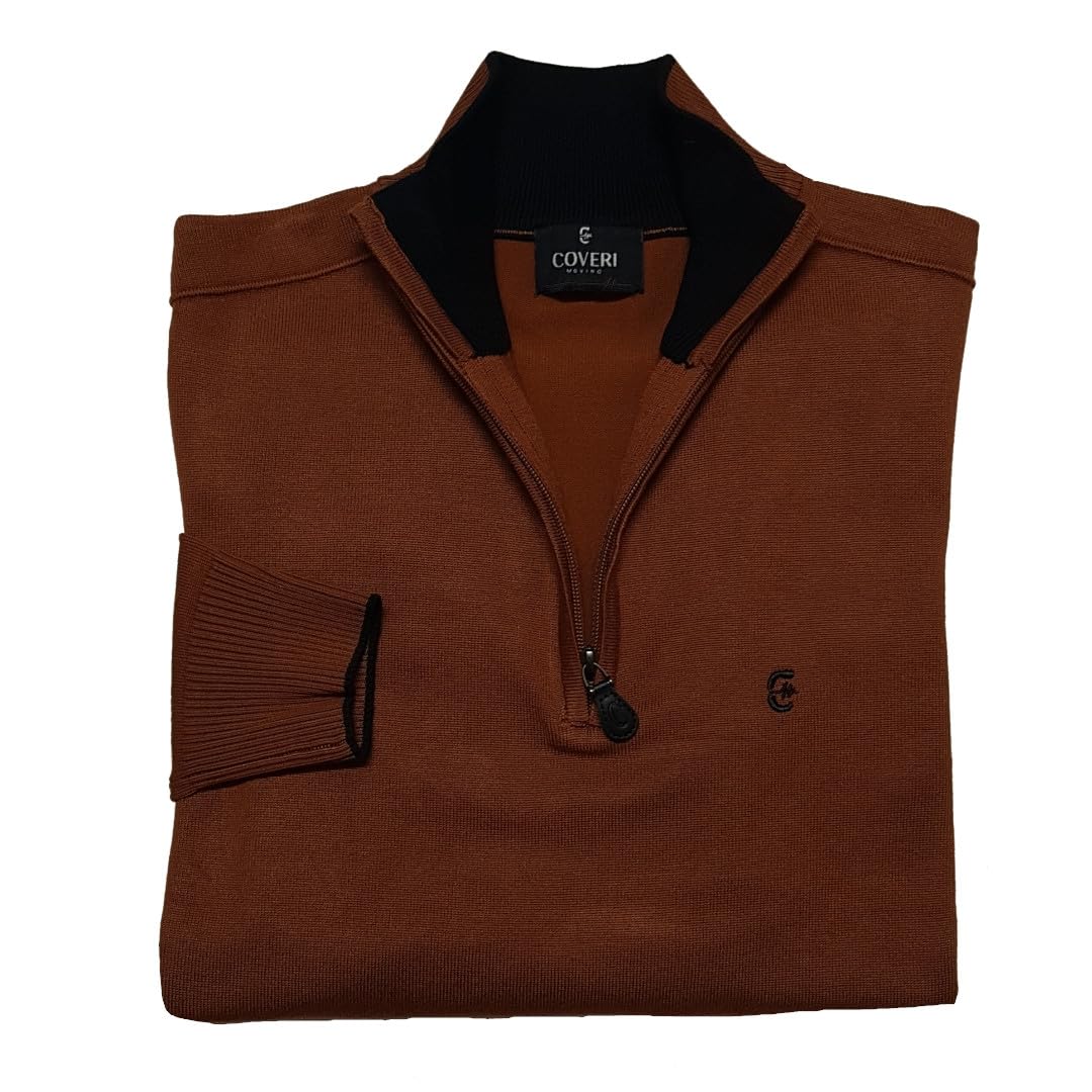 Coveri Maglia Maglione a Lupetto Uomo Mezza Zip Collo Alto con Cerniera M L XL XXL XXXL