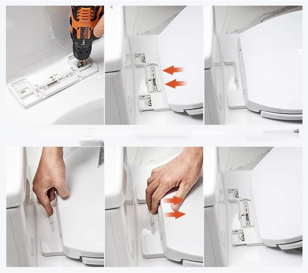 Toilet Seat,Cachet Elongated White, with Grip-Tight Bumpers, Quiet-Close, Quick-Release Hinges, Quick-Attach Hardware