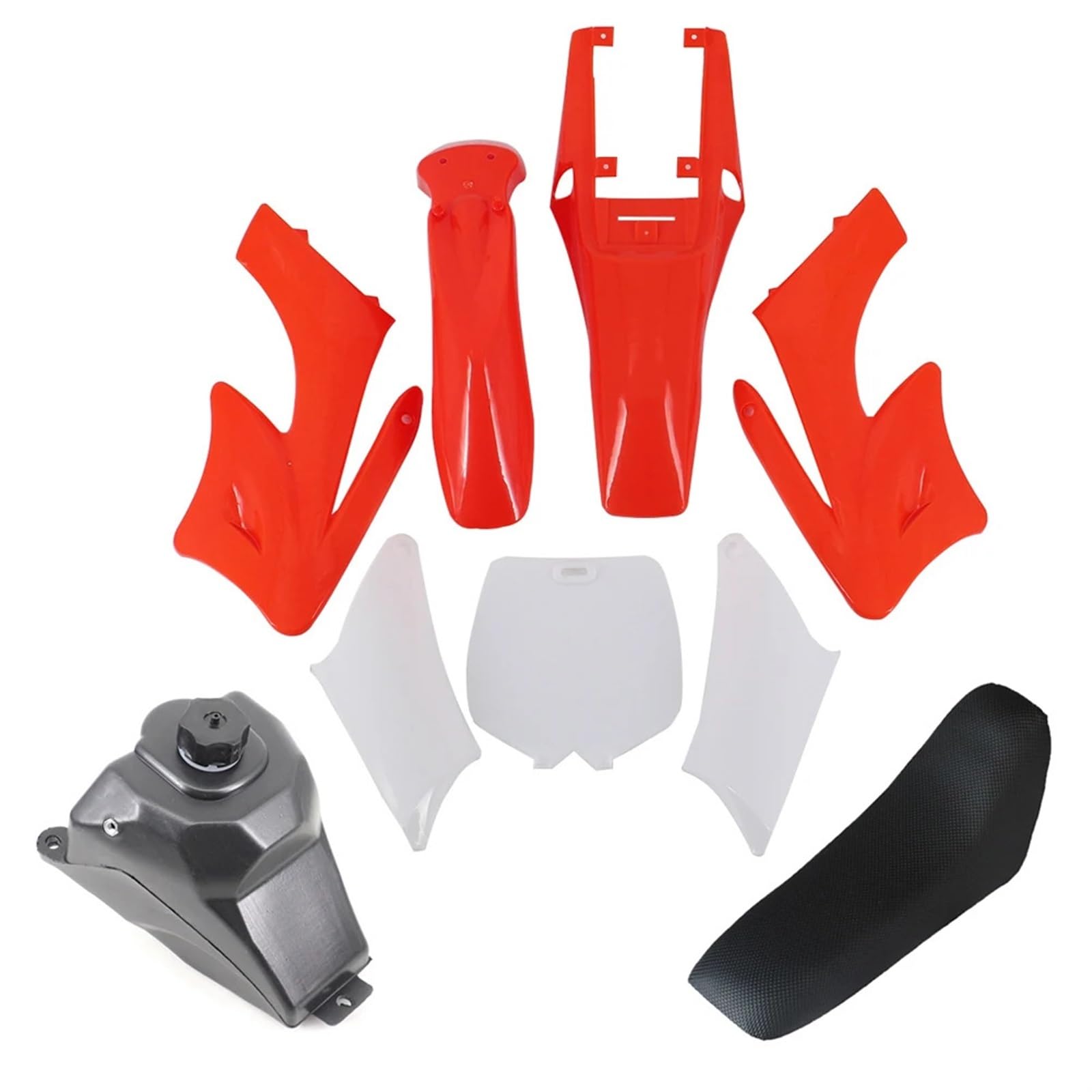 Motorrad-Kunststoffabdeckung, Verkleidungs-Sets, Kotflügel, Kotflügel, for Seat Apollo 47 49cc Motor 2-Takt Kinder Dirt Pocket Bike Zubehör Motorrad-Bodykit(Red Kit)