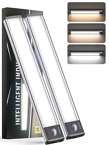 Under Cabinet Lighting2 Pack,Long Endurance Rechargeable Battery 88 LED 3 Color Lights, Motion Sensor Light Indoor, Dimmable Night Light, Closet Lights for Kitchen Wireless,Stick-On Cabinet Lights.