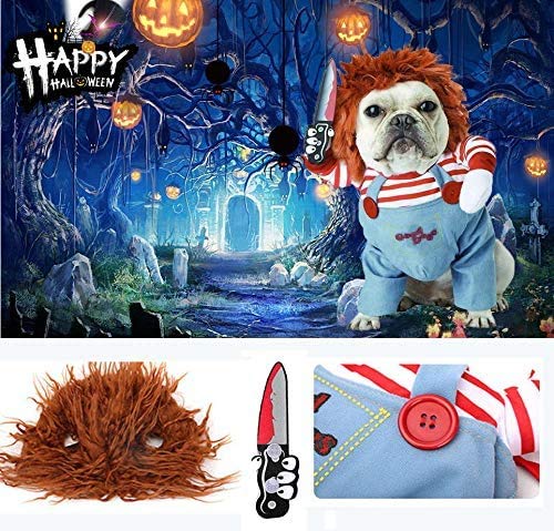 Amazon | ASDSH 犬コスチューム ハロウィン ペット用の服 ピエロ