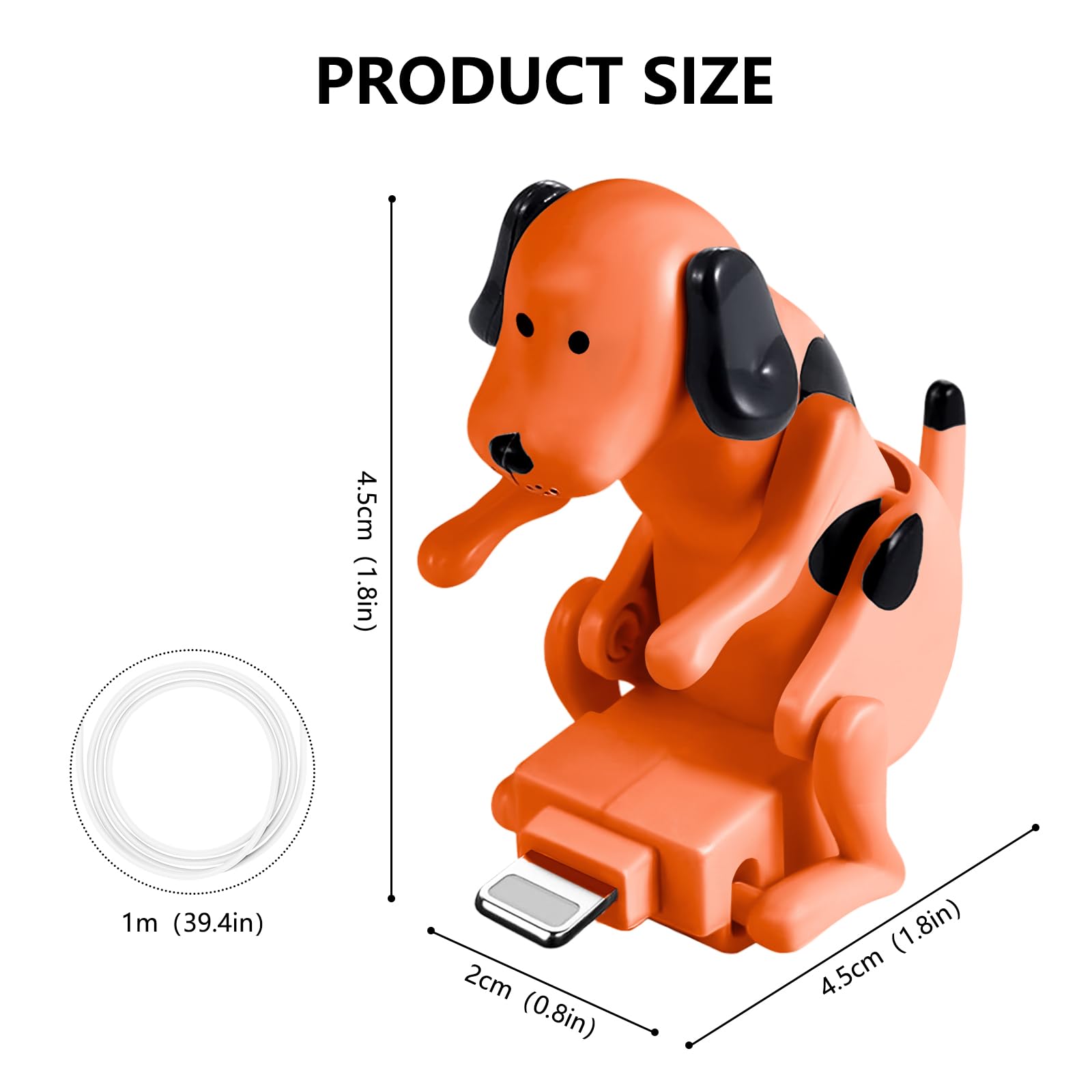 Fourmor Funny Dog Fast Charger Cable - Dog Charging Cable,Portable Stray Dog Charging Cable,Dog Toy Smartphone USB Cable Charger,for iPhone Type-C Various Models Phones.