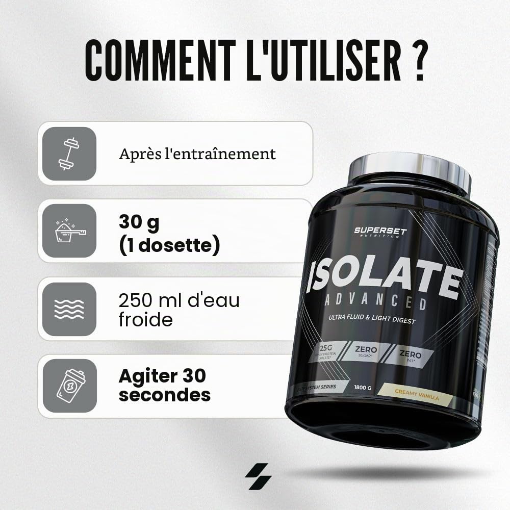 Superset Nutrition - Zero Isolate Advanced (1,8kg) - Whey Isolate - 25g de protéines par portion - 0 sucre, 0 graisse - Teneur réduite en lactose - Ultra-filtrée, enrichie en L-Glutamine - Chocolat