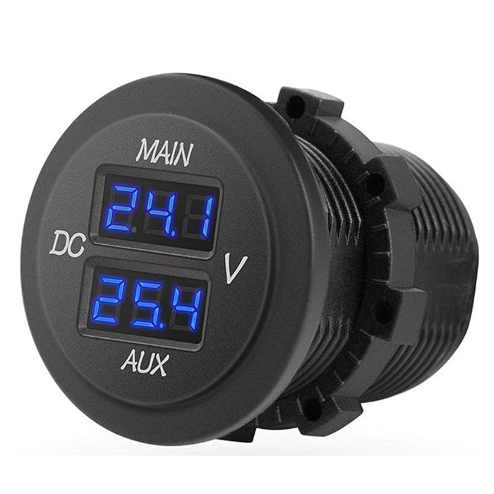 Buy MNJ Motor LED Digital Double Voltmeter Round Panel Voltage