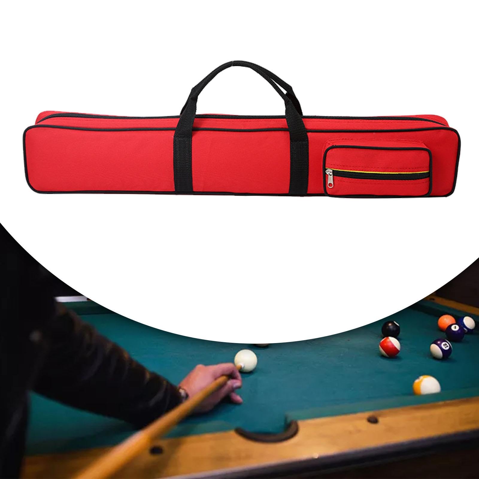 kowaku Pool Cue Case Protective Pouch Portable Snooker Billiard Cue Case Organizer Accessories Carry Bag Billiard Rod Storage Bag, Red
