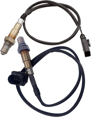 Dropwater 1 par de sensores de oxígeno O2 ascendentes y descendentes de repuesto para VW Beetle, Golf, Jetta, Passat, Rabbit 2.5L Reemplazan