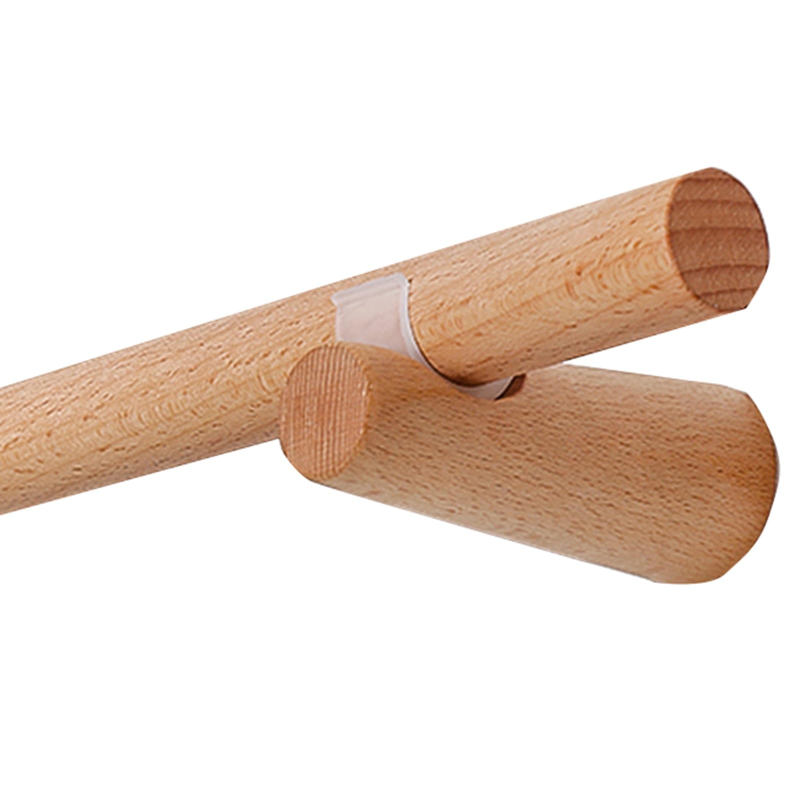 Tringle à rideau romaine en bois massif de 160 cm – Tringle simple silencieuse avec support perforé – Parfaite pour chambre à coucher et décoration d'intérieur confortable