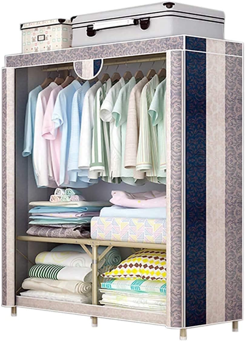 Folding Wardrobe Wardrobe Portable Cloth for Bedroom Durable Pipe Closet Storage Organizer Cloth Closet Shelf Storage Cabinet for Shoes Hats and Scarves (95 x 45 x 160 cm)