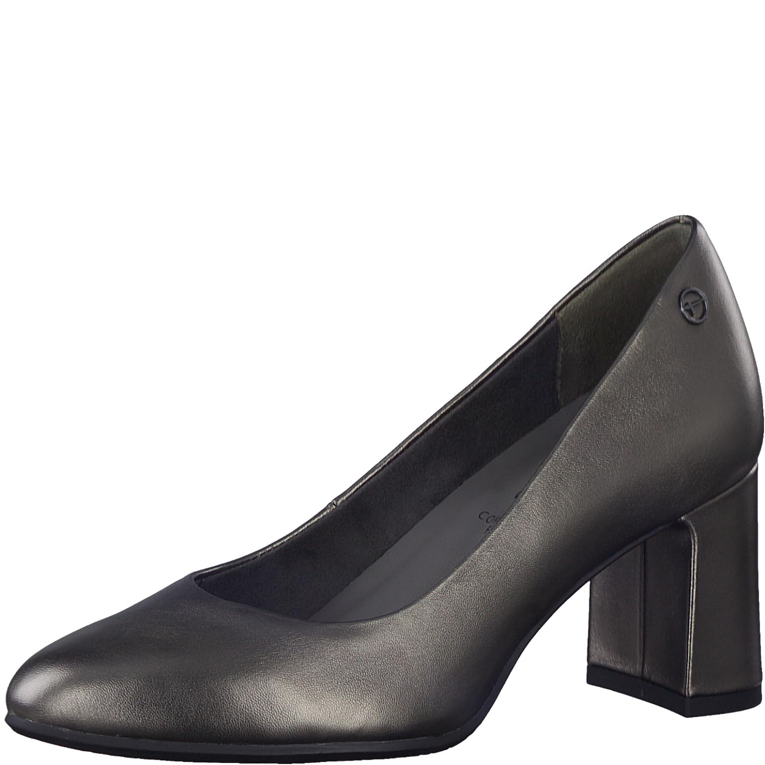 Tamaris Comfort Women’s Leather Pumps Pointed Comfort Fit , Pewter, 7,5 UK