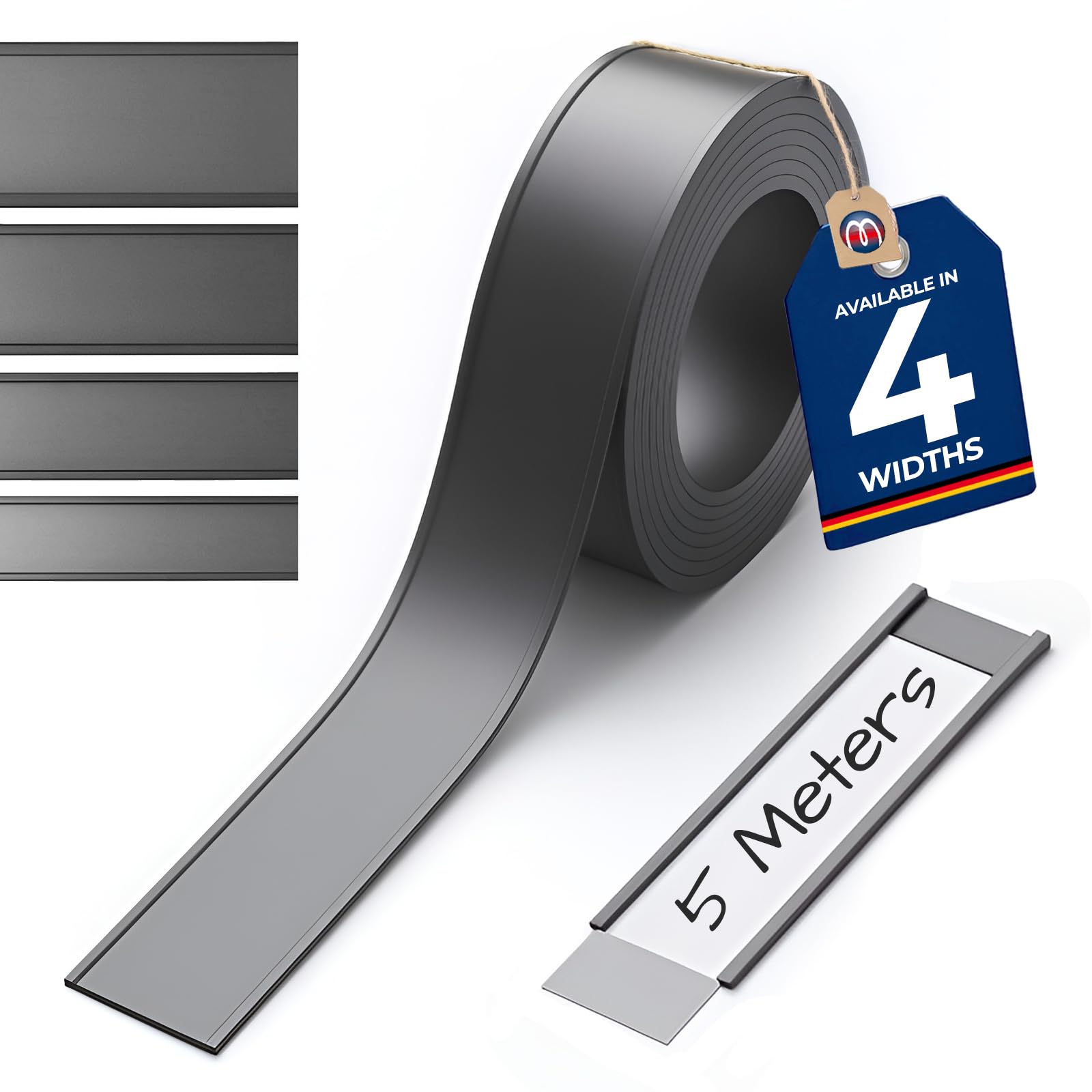 Magnetic C-Profile Magnetic Label Holder for Labels 5 m with Protective Film – Ideal for Mobile Labelling and Labelling, C Profile: Width 40 mm – Length 5 m