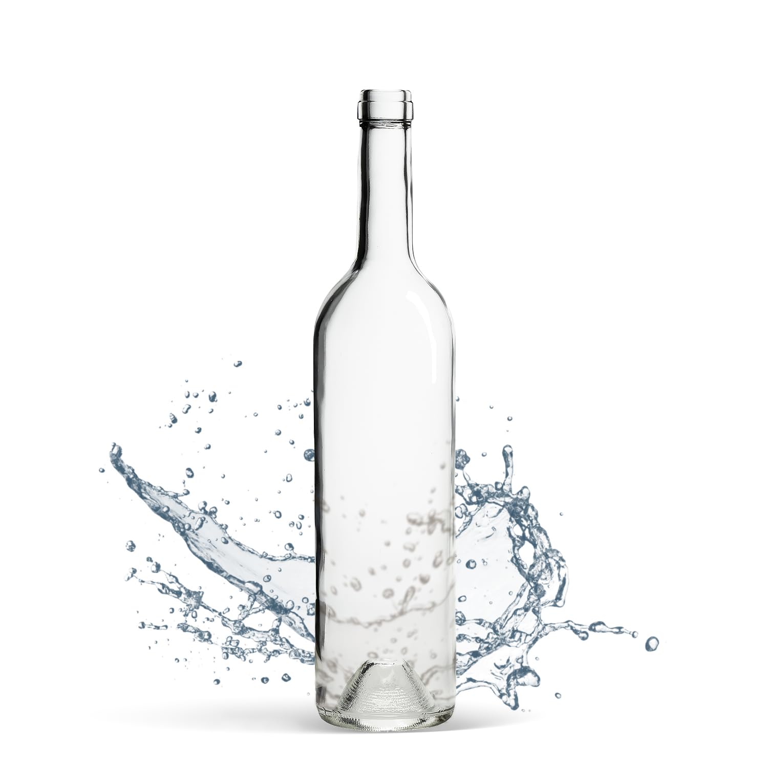 Bouteille 750ml Bordeaux 32 pièces - Bouteilles de vin vide pour brasserie à la maison - Boîte de rangement pour boissons - Décoration de service - En verre transparent