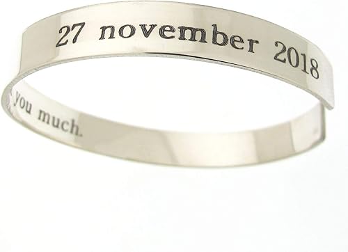 Miniatura 2 de Pulsera de plata de ley lisa para hombre, brazalete plano para hombre, pulsera de plata pulida suave personalizada para hombre, 0.315 in de ancho,