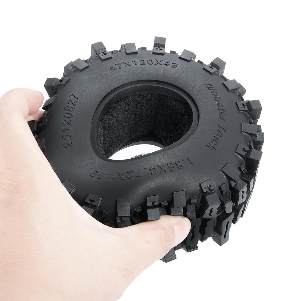 Amazon | 120MM 1.9ゴム製ロックタイヤ ホイールタイヤ 1/10 RCロック