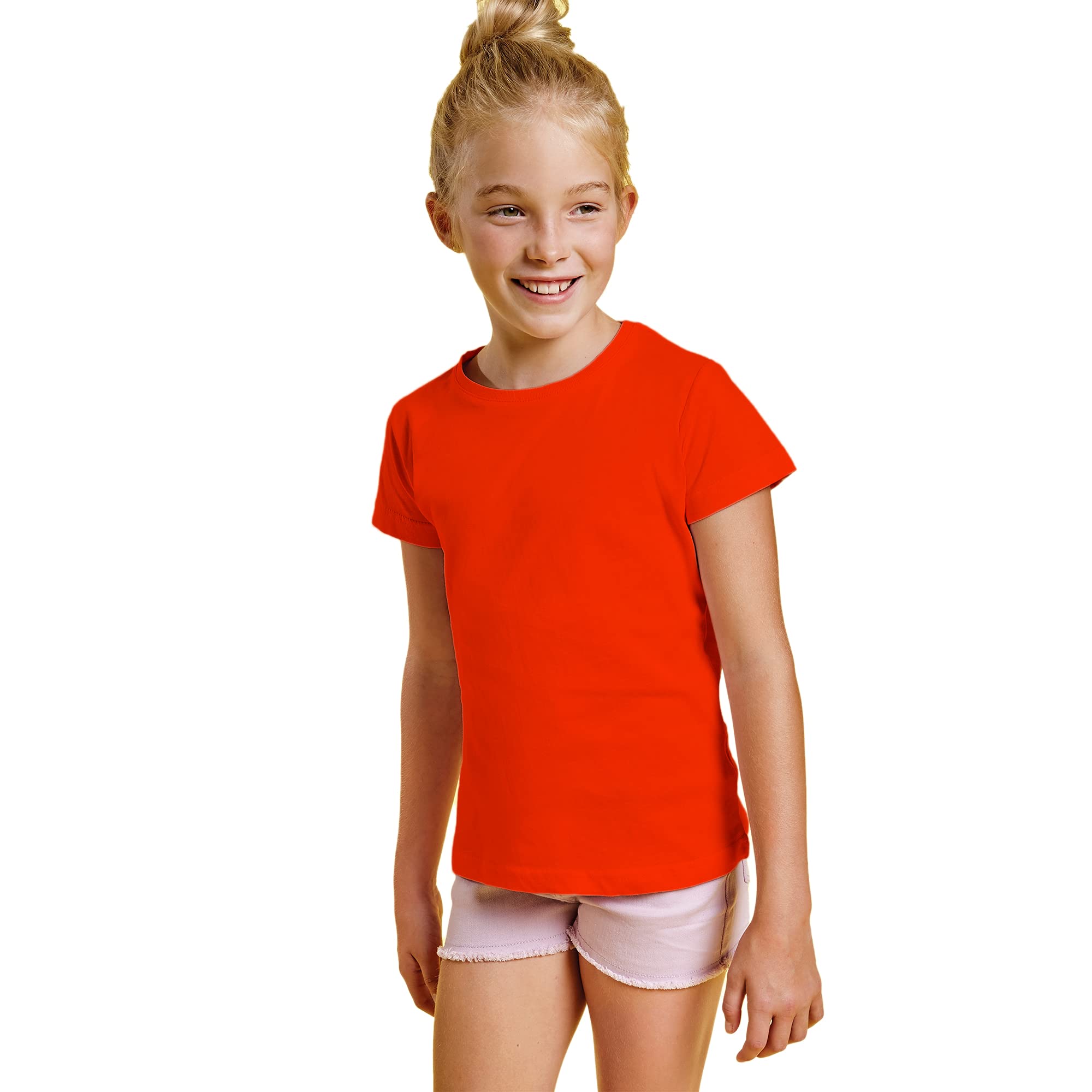 Koton Maglietta Crop Top Con Cut Out, Girocollo, Cotone, Per Bambine E Ragazze, Colore Rosa, Taglia 5/6 Anni