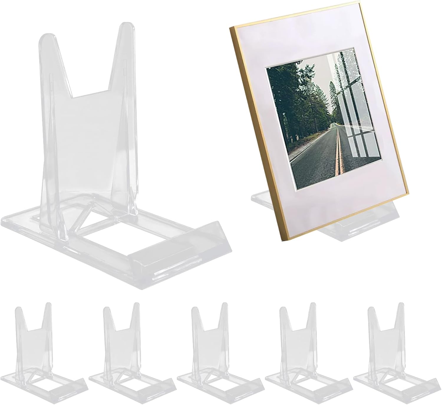 Zorfeter 6 Pack 4.2 x 4.3 x 2.35 Inch Clear Adjustable Acrylic Book Stand
