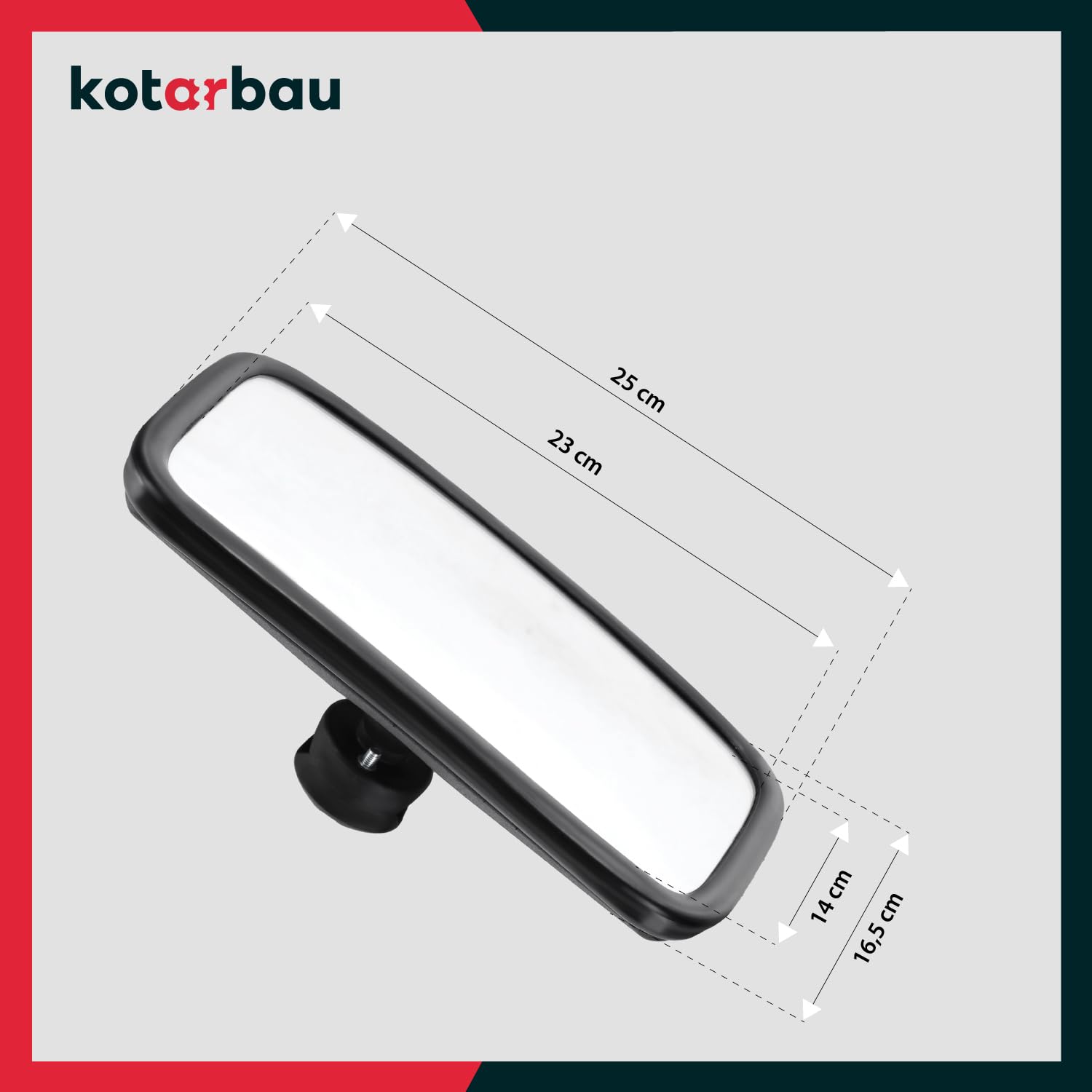 KOTARBAU® Traktor-Universalspiegel 25x16,5cm PVC mit Spiegelarm Rückspiegel LKW Außenspiegelarm Rückfahrspiegel mit Halterung Spiegelstange Landwirtschaft Spiegelhalterung Landmaschinenspiegel