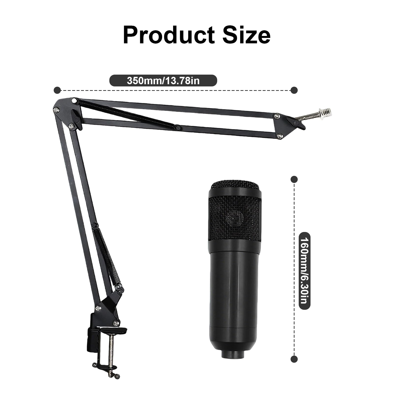 Juego de micrófono para podcast, controlador DJ y micrófono BM800, micrófono para juegos con brazo, kit de mezcla de audio con tarjeta de sonido para streaming, podcasting, grabación