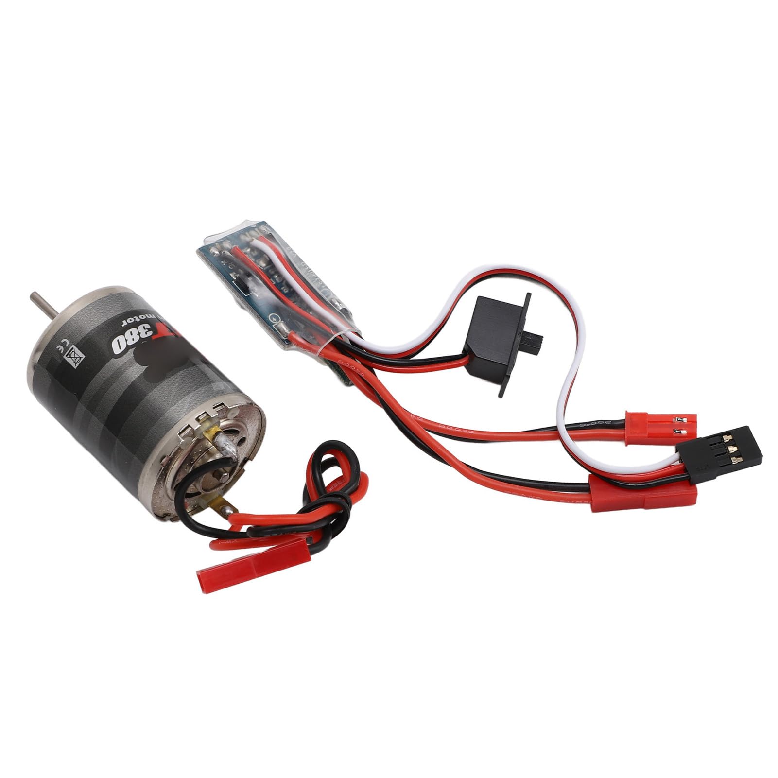 NOENNULL Moteur brossé ESC professionnel en acier inoxydable 380 à grande torsion, moteur brossé 38T avec brosse 30 A, prise ESC JST pour voiture bateau RC 1/16 1/18