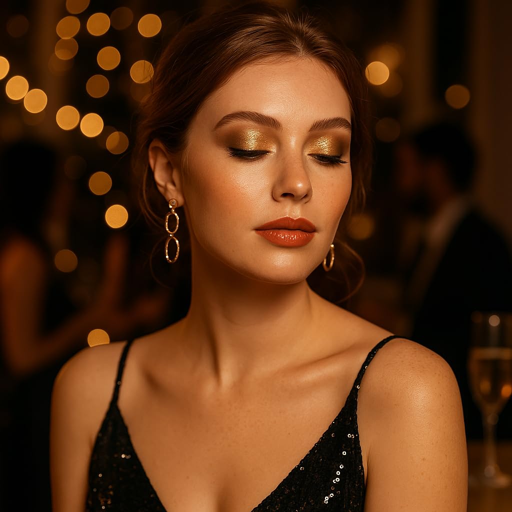 Metallic Liquid Eyeshadow Set including Glitter Gold & Starry Silver, Long-Lasting, Waterproof, Smudge-Proof - Image 2