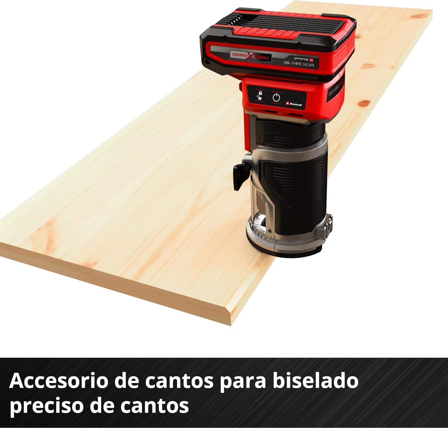 Einhell Professional Fresa de cantos con batería TP-ET 18 Li BL-Solo Power X-Change (18V, 40 mm altura de carrera, motor sin escobillas, sin batería ni cargador)