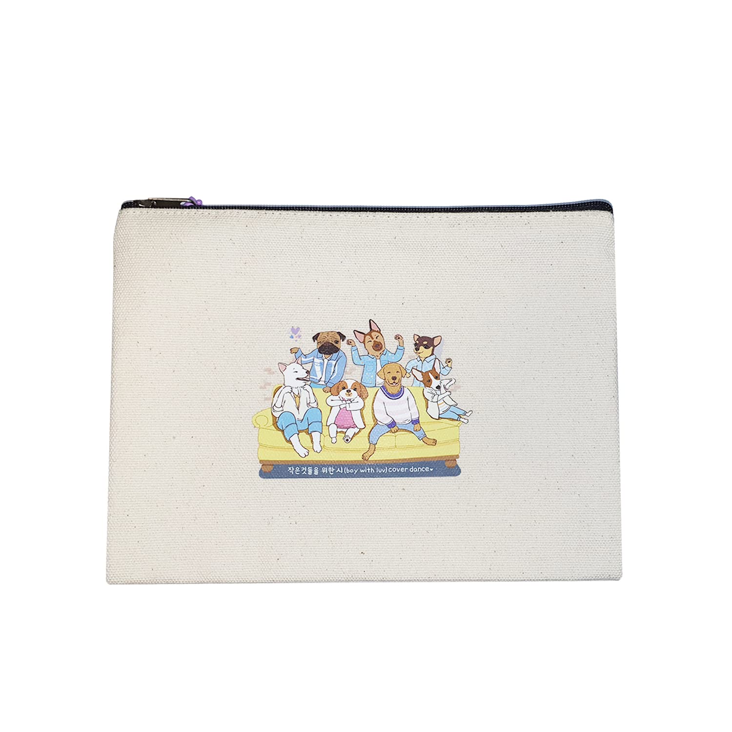 DAONCover Dance BTS:EcoRight Canvas Pouch:Eco Friendly Cotton, stuff Bag:Reusable,Cosmetics Pouch:Korean Handmade, Ivory