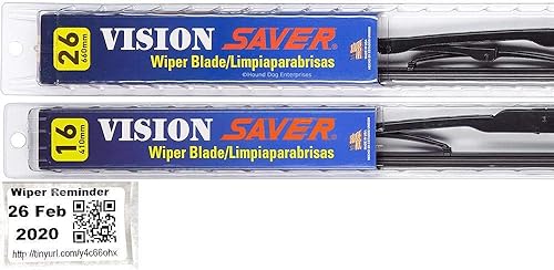 Juego de limpiaparabrisas para Kia Niro 2017-2019  Escobillas para conductor y pasajero y adhesivo recordatorio (Vision Saver)