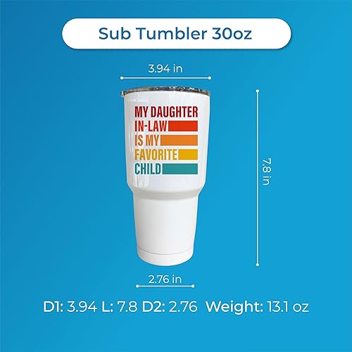 Miniatura 3 de TODOLIA -30 onzas - Vaso con texto en inglés "My Daughter In Law Is My Favorite Child", vaso para el día del padre, regalo de cumpleaños para