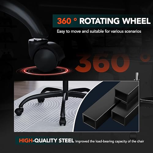 Miniatura 8 de BestOffice Silla de juegos con masaje, silla ergonómica de escritorio de oficina, soporte lumbar ajustable y reposacabezas, silla de tareas para