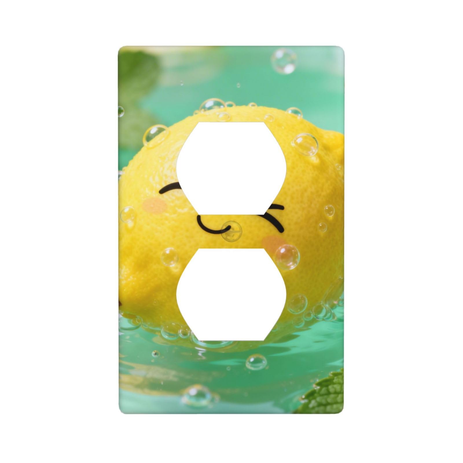 Smiling Lemon Decorative Switch Plate Cover-Unbreakable Polycarbonate Wall Plate for Home Office, 1 Gang with Screws