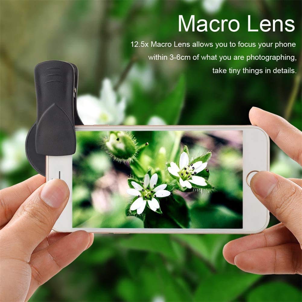 Lente per fotocamera del telefono, 0,45x Universale Ultra grandangolare 12.5x Macro Effetti speciali Camera Speciale Obiettivo del telefono cellulare, clip sull'obiettivo del telefono cellula