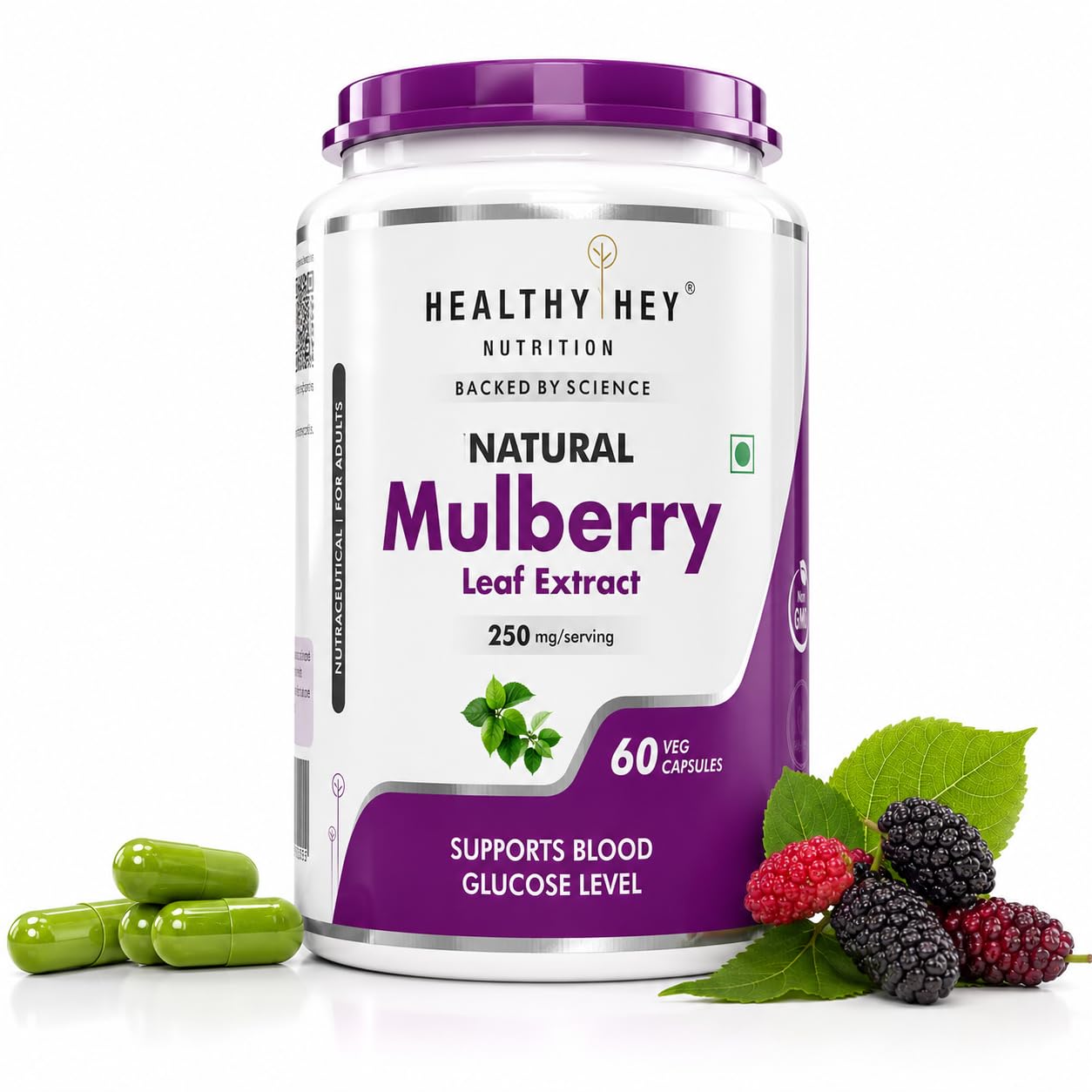 HealthyHey Nutrition Natural Mulberry leaf extract,60 vegetable capsules-image-27