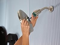 Vista 3 de Moen 220R3BN Verso - Cabezal de lluvia ajustable de 9 pulgadas de diámetro, rendimiento ecológico, resistente a manchas, níquel cepillado