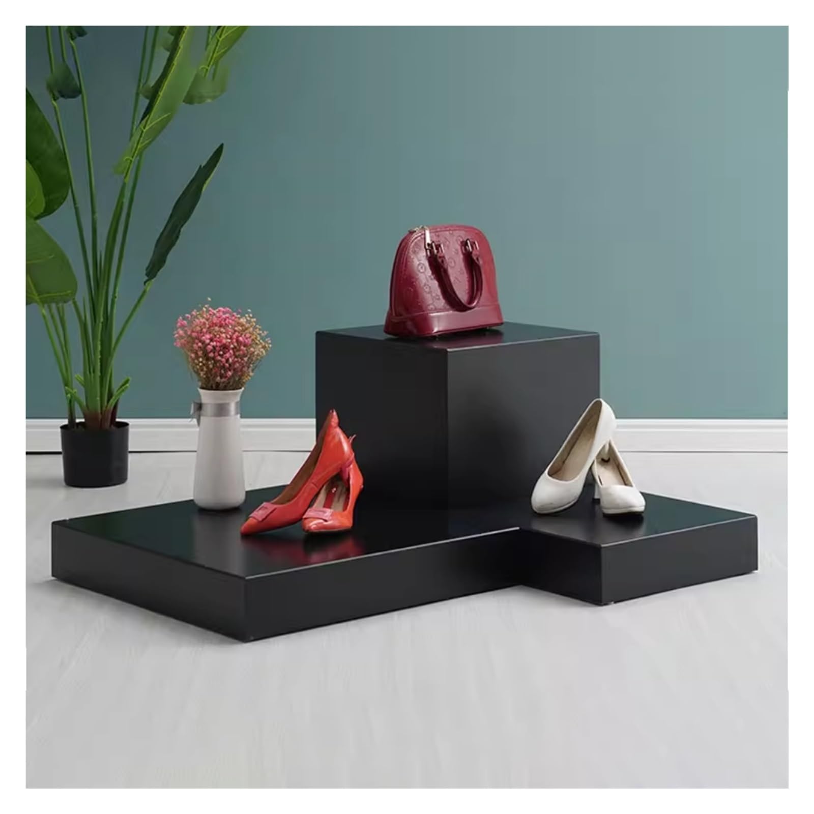 LYDBMYT Pedestal Stand, Cube Display Risers, Weddings Parties Pillars, Sculpture Display Stand, Dessert Table Decorative Base Platform(Black,40x40x60cm)