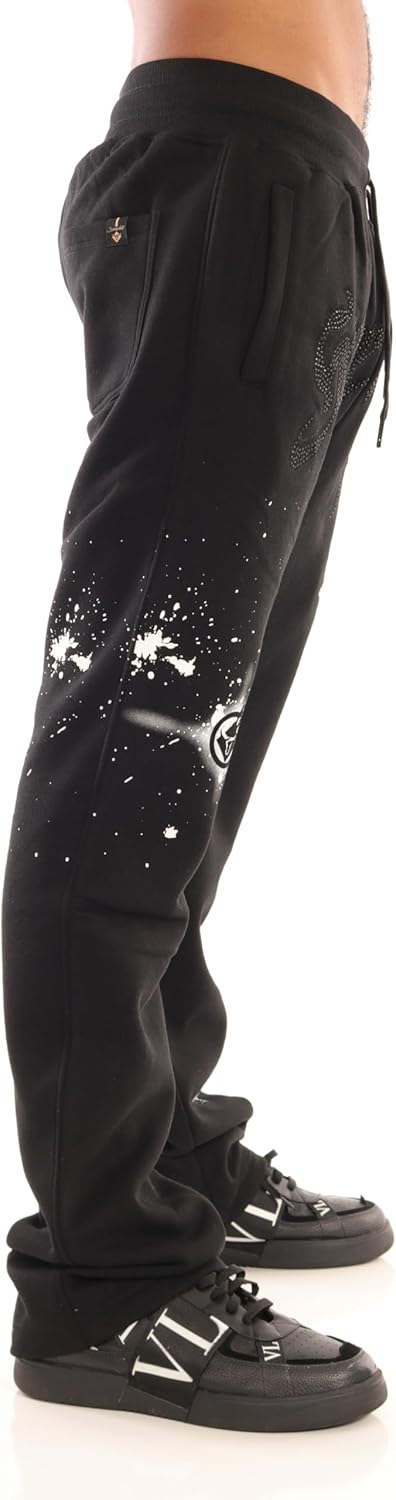 SCREENSHOT-Fleece Pants 5202 Mens Streetwear Urban Stack Fit Fleece Pants - NYC Street Fashion Sweatpants Ribbed Wasteband - Image 4