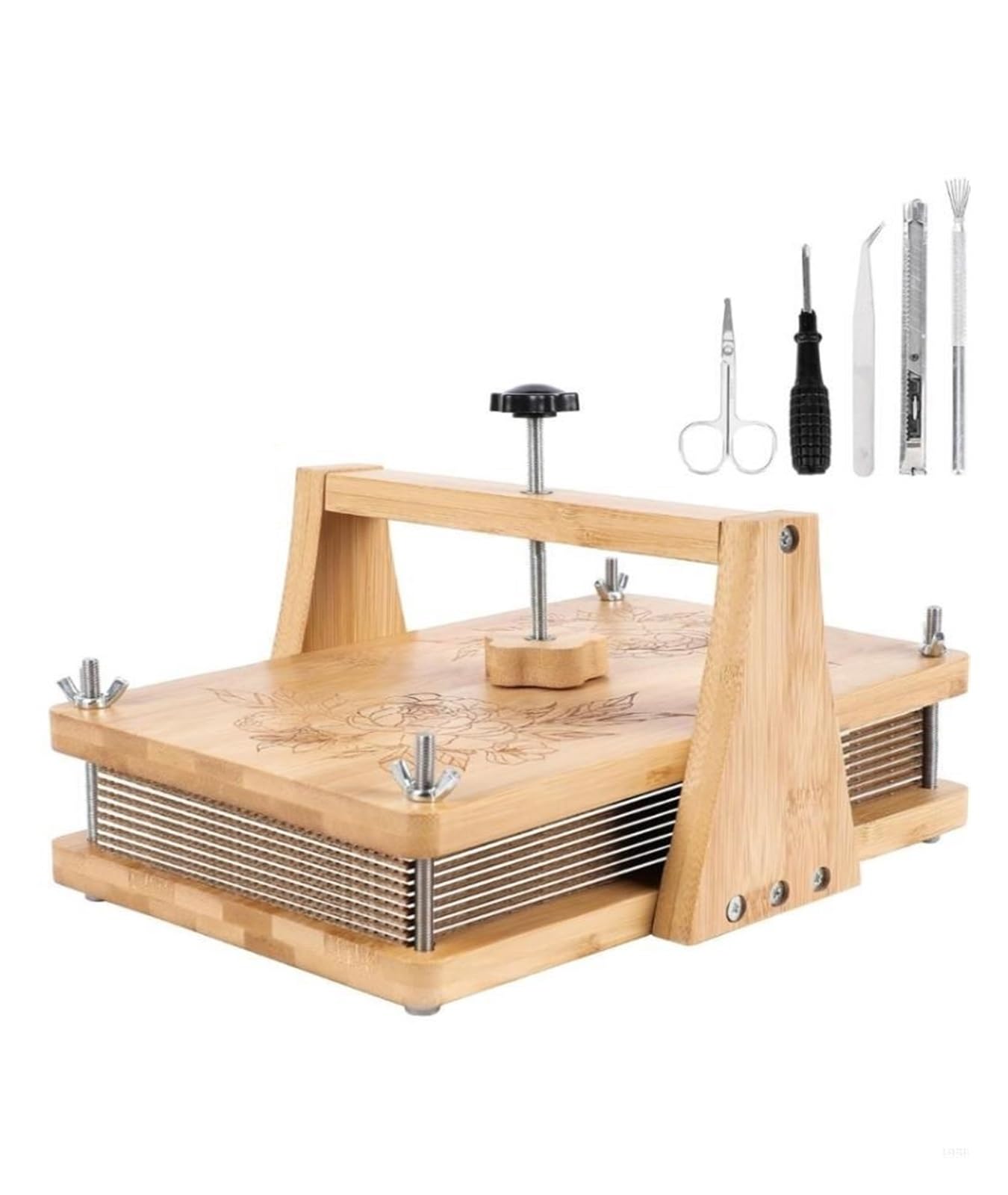 EKalgretrA Wooden Flower Press Kit Reusable Pressing Tool Adjustable Dried Flower Preservations Board for Art
