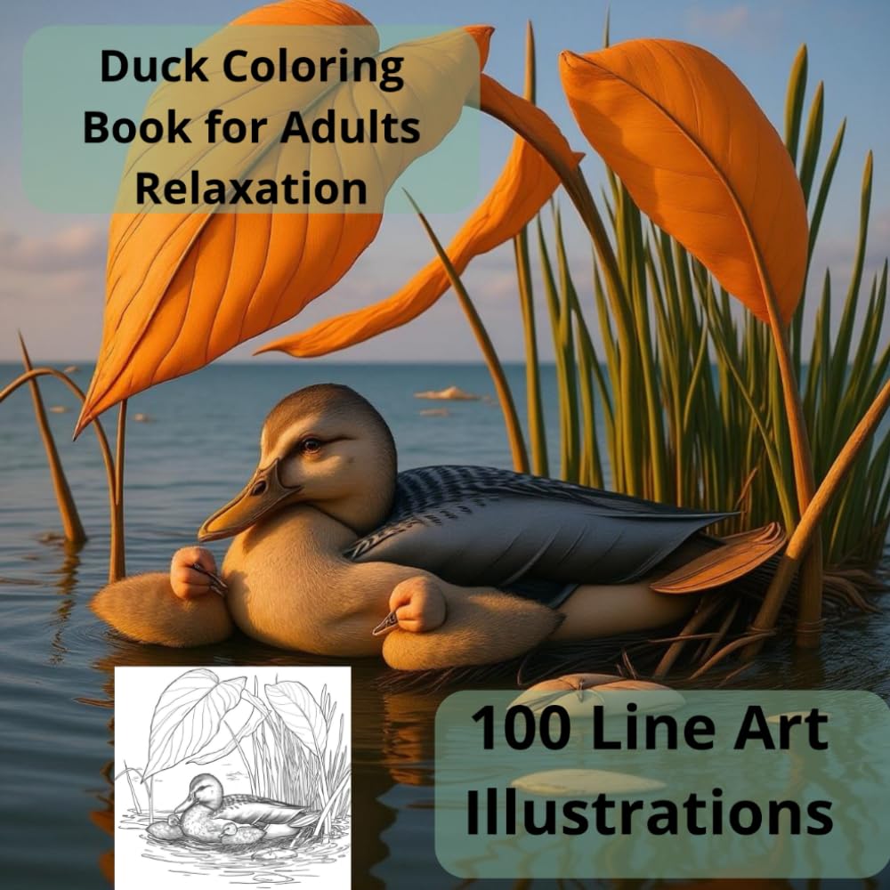 Duck Coloring Book for Adults Relaxation: Beautiful Pond Life Scenes with Mallard and Wood Ducks, Serene Nature Landscapes and Mandalas for Stress Relief and Mindful Meditation