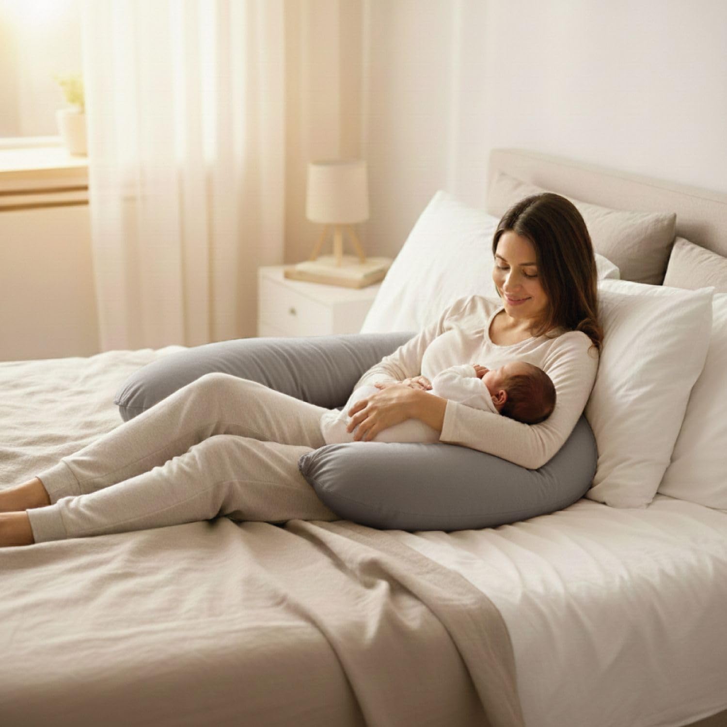 Monsieur Bébé - Oreiller intérieur, Rembourrage, garnissage pour Coussin de Grossesse et d'allaitement - 100% Coton - 170 cm
