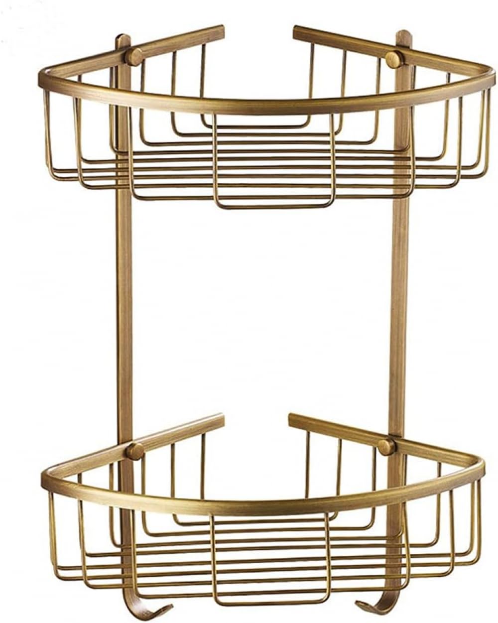 TXGJWRA Corner Shower Shelf Shower Wall Caddy Bathroom Shelf Organiser Antique Bronze Corner Shelves 2 Tier Shower Free