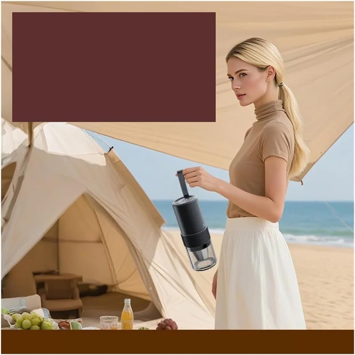 Adjustable Electric Coffee Bean Grinder - Rechargeable Household Coffee Machine for Fresh Grounds