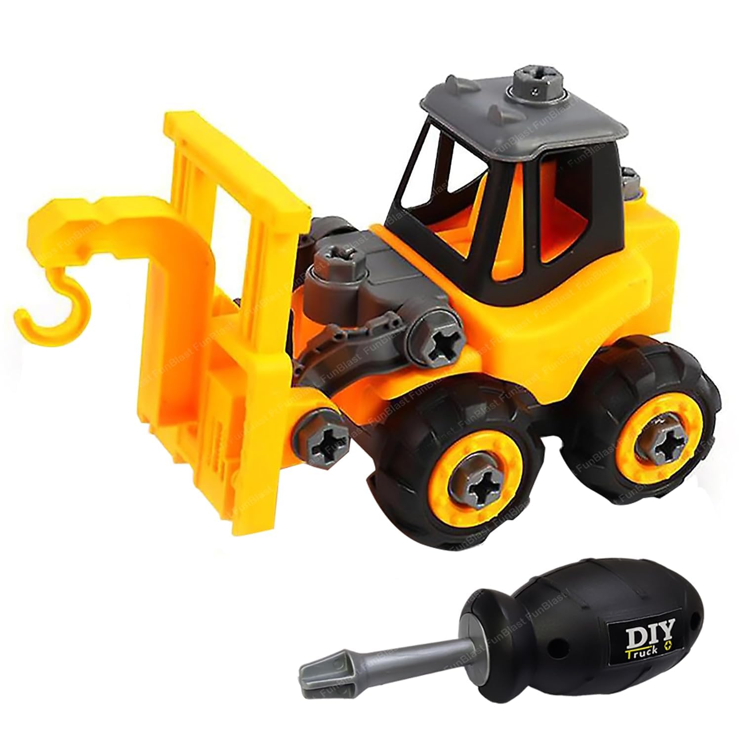 FunBlast Diy Toy Vehicles Set Assembly Toy Truck Construction Set, Building Vehicle Play Set, Stem Toy For 3+ Year Old, Playset With Screwdriver, Diy Screw Drill Toys (Forkcrane), Multicolor (B0CJC6KQWM) Amazon Price History, Amazon Price Tracker