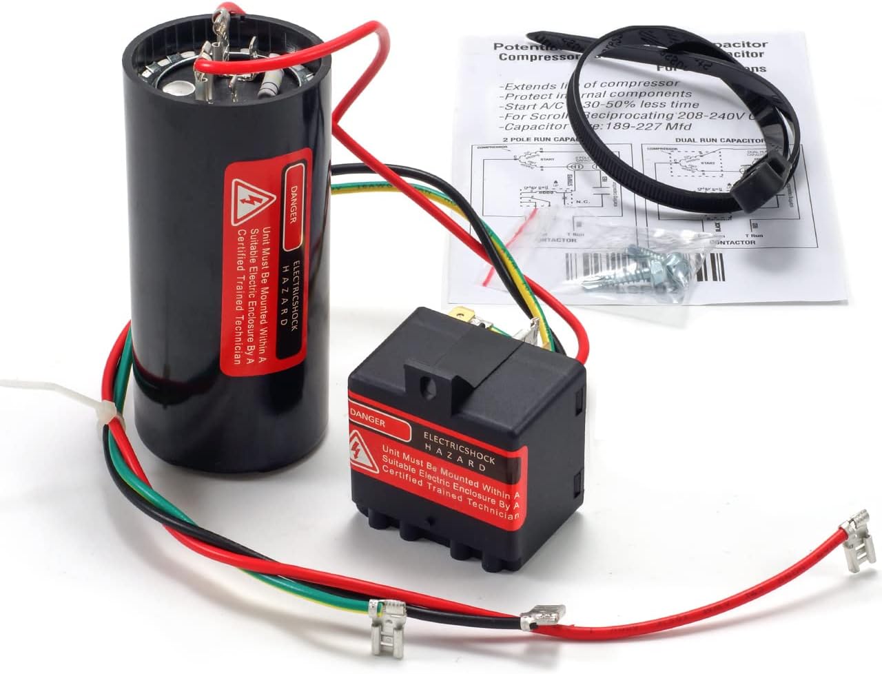 CSRU2 AC Compressor Hard Start Capacitor Kit for 3.54 5 Tons A/C Units Air Conditioner